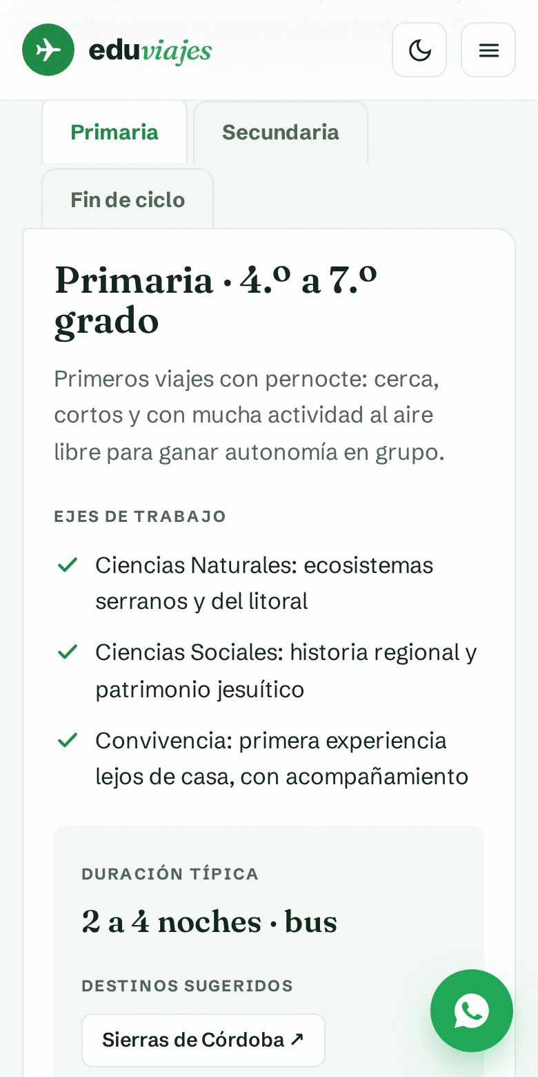 Sección colegios
